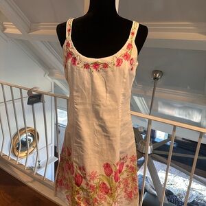 Floral Embroidered White Dress